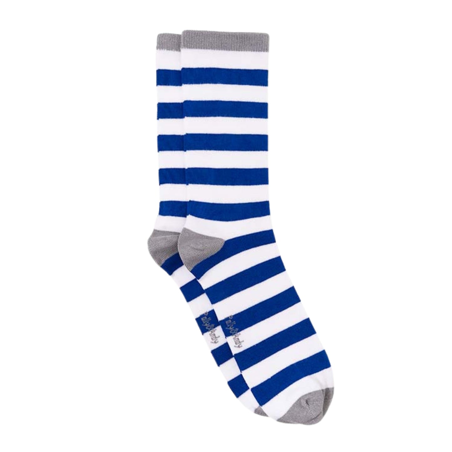 Blue & White Stripe Bamboo Sock (seamless toe)