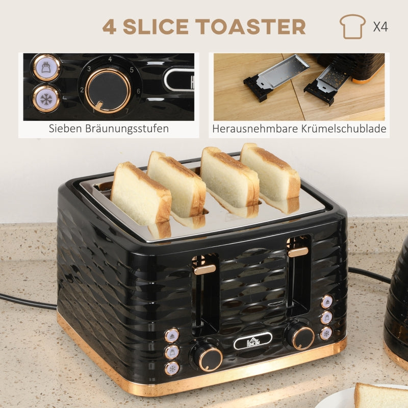 Kettle and Toaster Set: Black