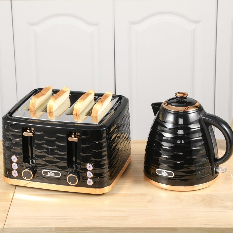 Kettle and Toaster Set: Black