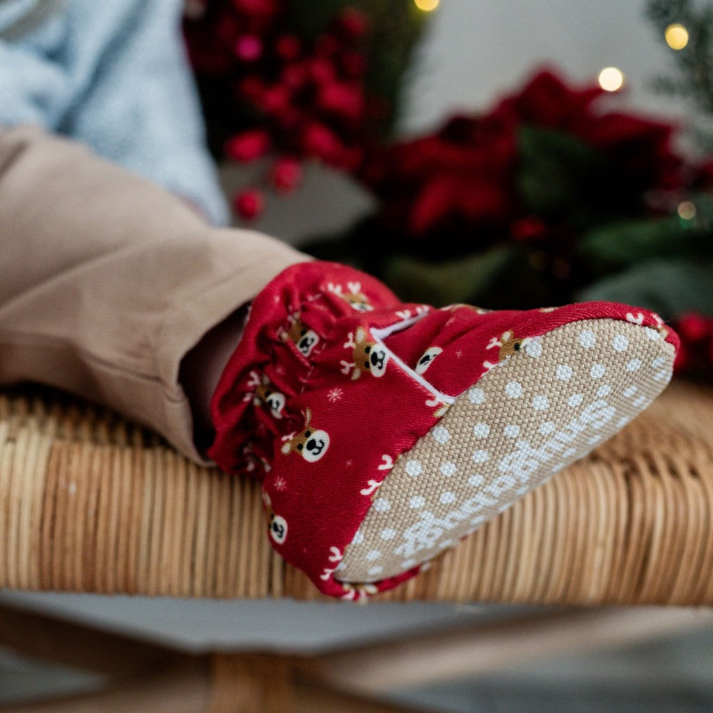 Christmas Stay On Baby Booties With Non-Slip Soles | Snugabugz