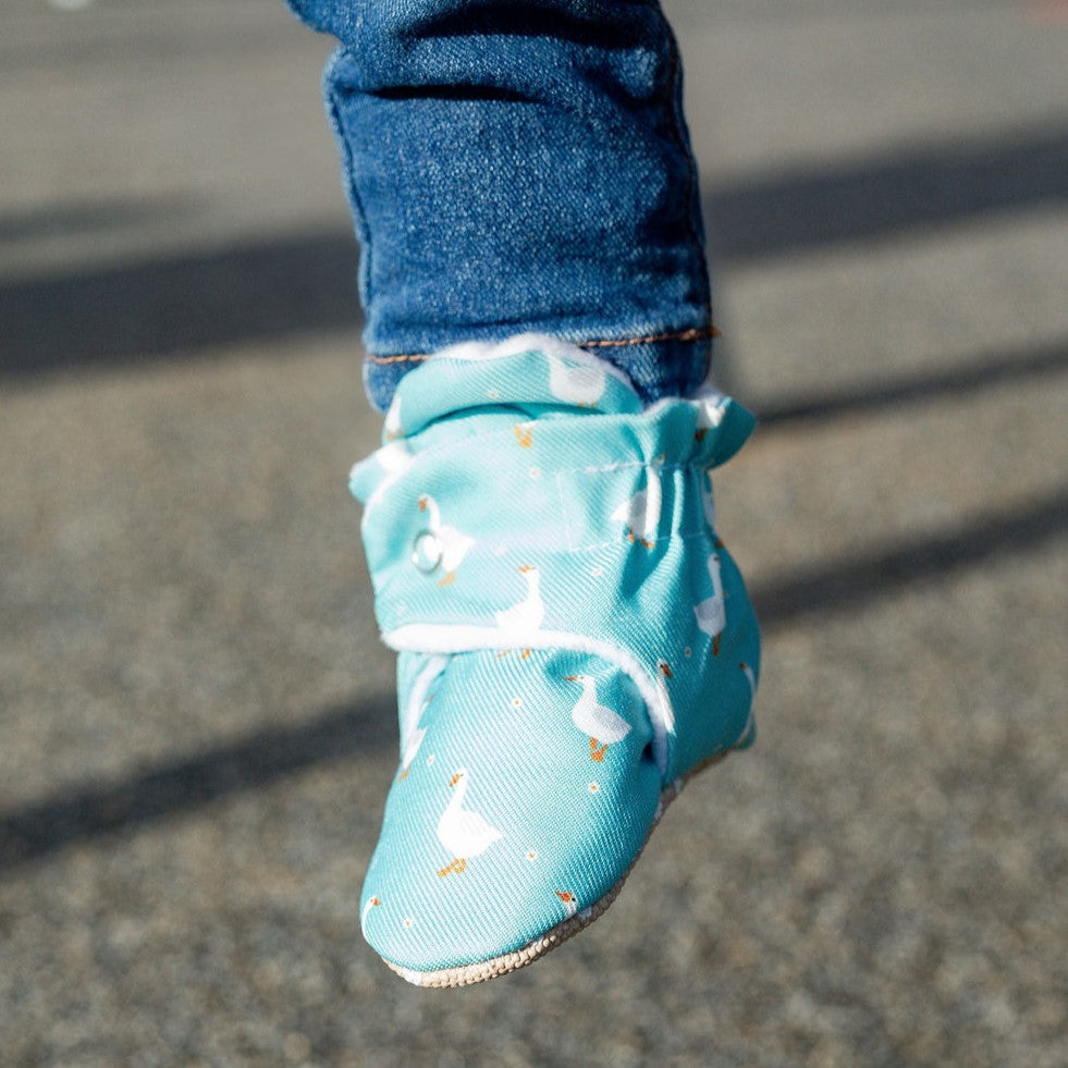 Teal - Water Resistant Stay On Baby Booties With Non-Slip Soles | Snugabugz
