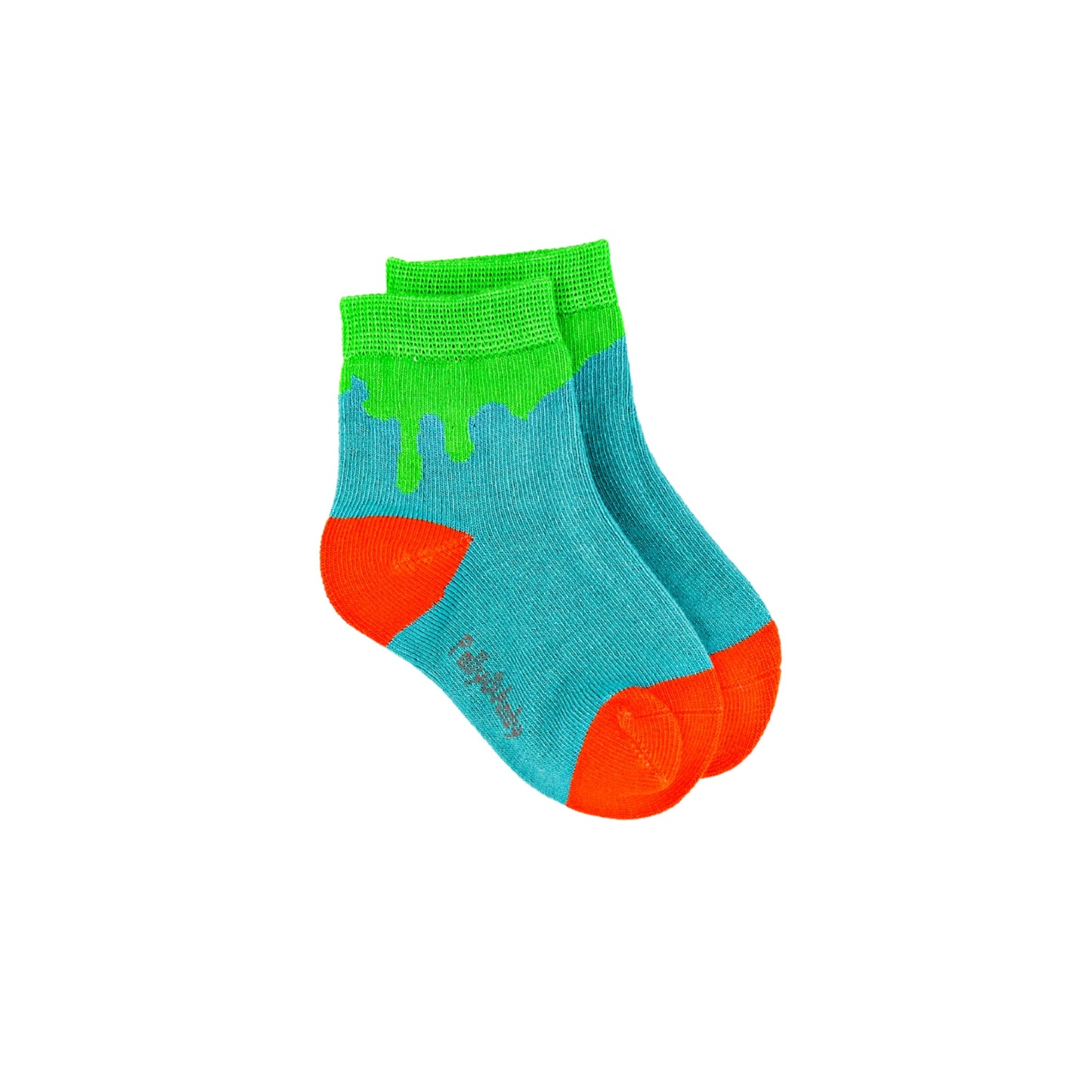 Green Paint Drip Bamboo Sock (seamless toe)