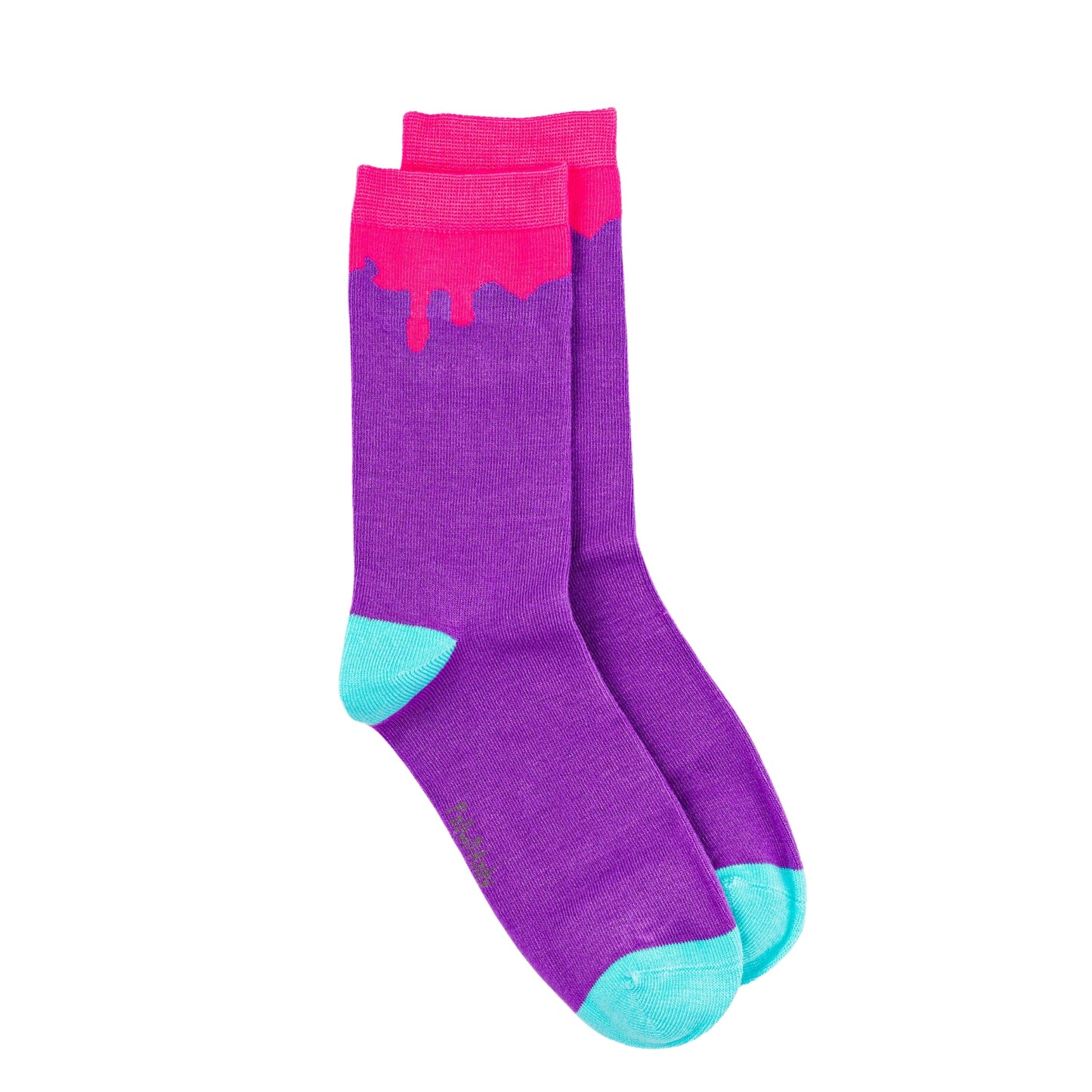 Pink Paint Drip Bamboo Sock (seamless toe)