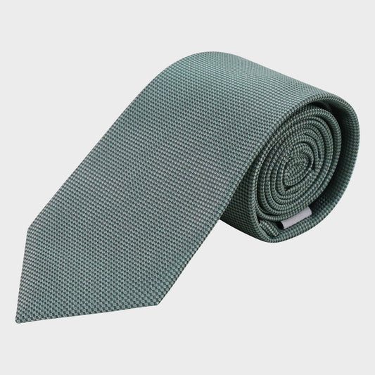Plain Waffle Microfibre Tie: Green