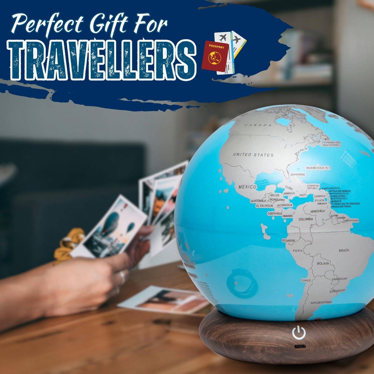 Globe Trotter Light-Up LED Scratch Off World Map