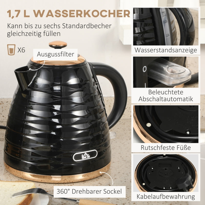 Kettle and Toaster Set: Black