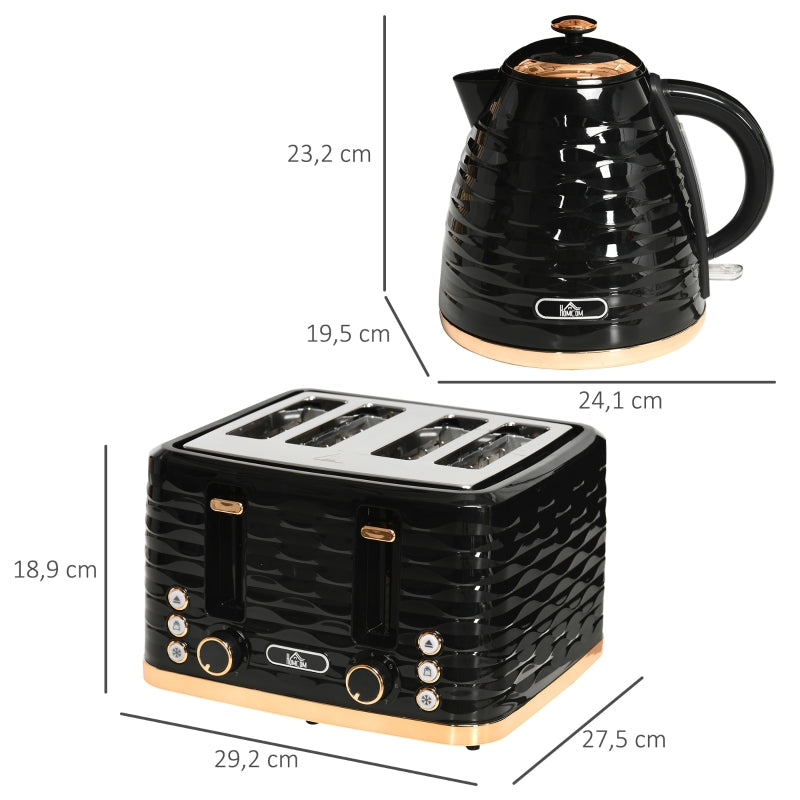 Kettle and Toaster Set: Black