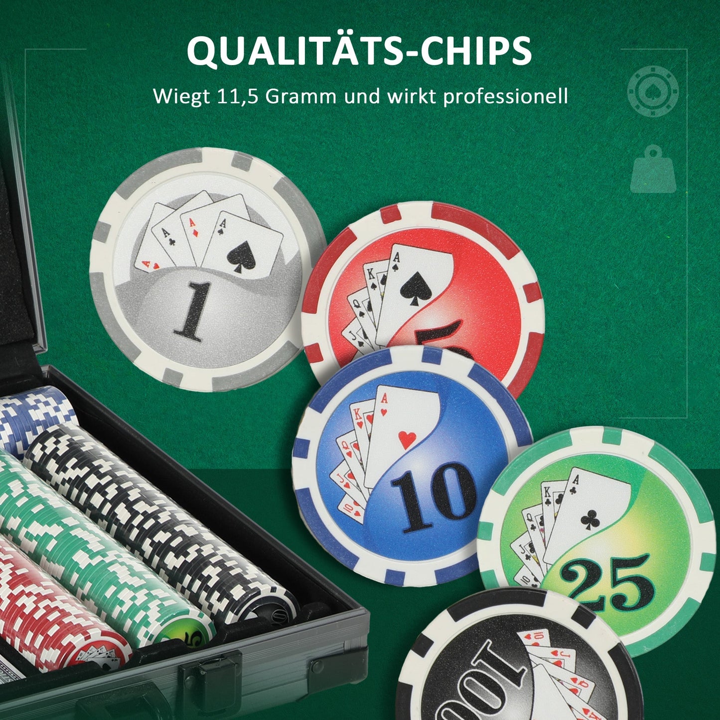 SPORTNOW Poker Case, Complete Set with 400 Chips and Accessories