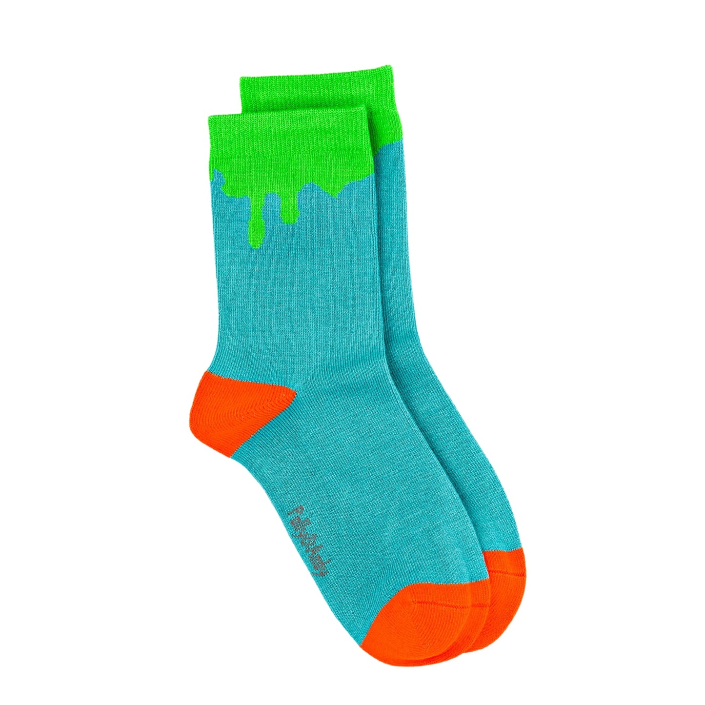 Green Paint Drip Bamboo Sock (seamless toe)