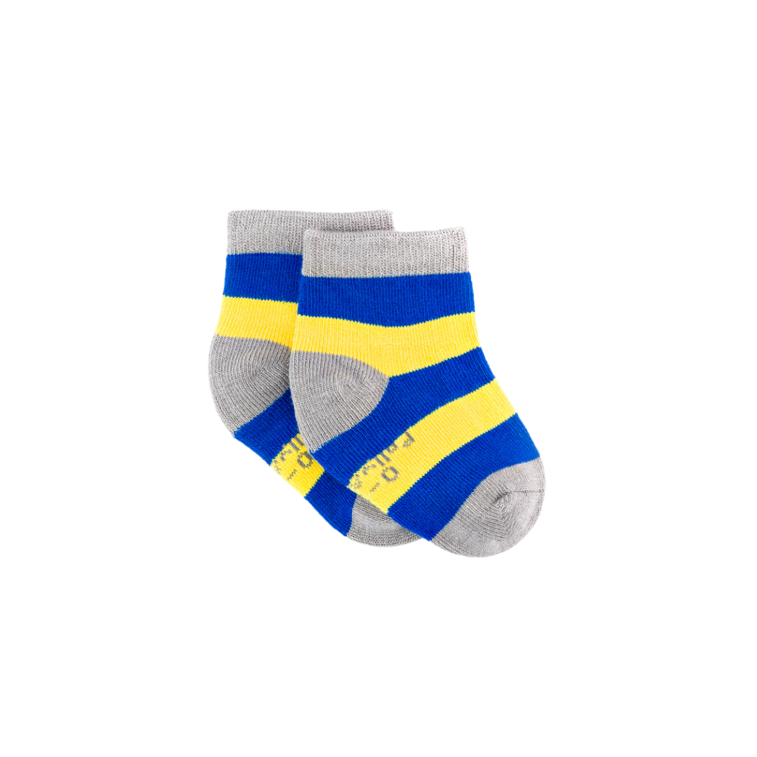 Blue & Yellow Stripe Bamboo Sock (seamless toe)