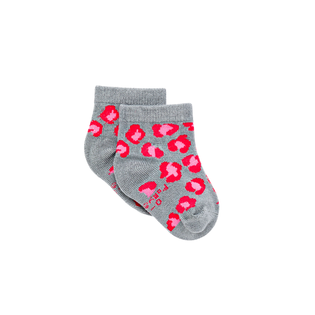 Pink & Red Leopard Bamboo Sock (seamless toe)