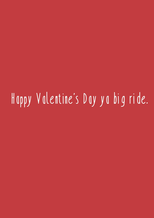 Happy Valentines Day ya big ride