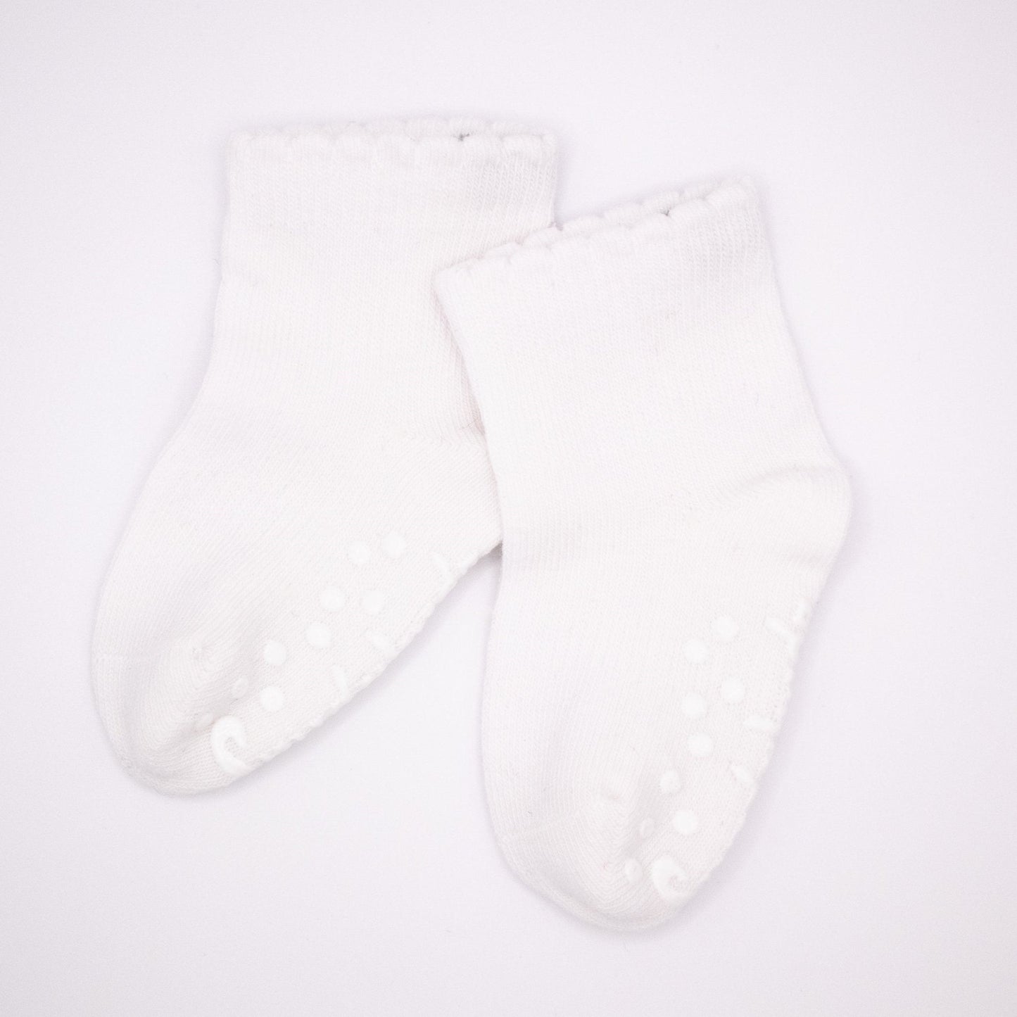 Snugabugz | Baby Socks That Stay On With Non-Slip Soles - White 3 Pack