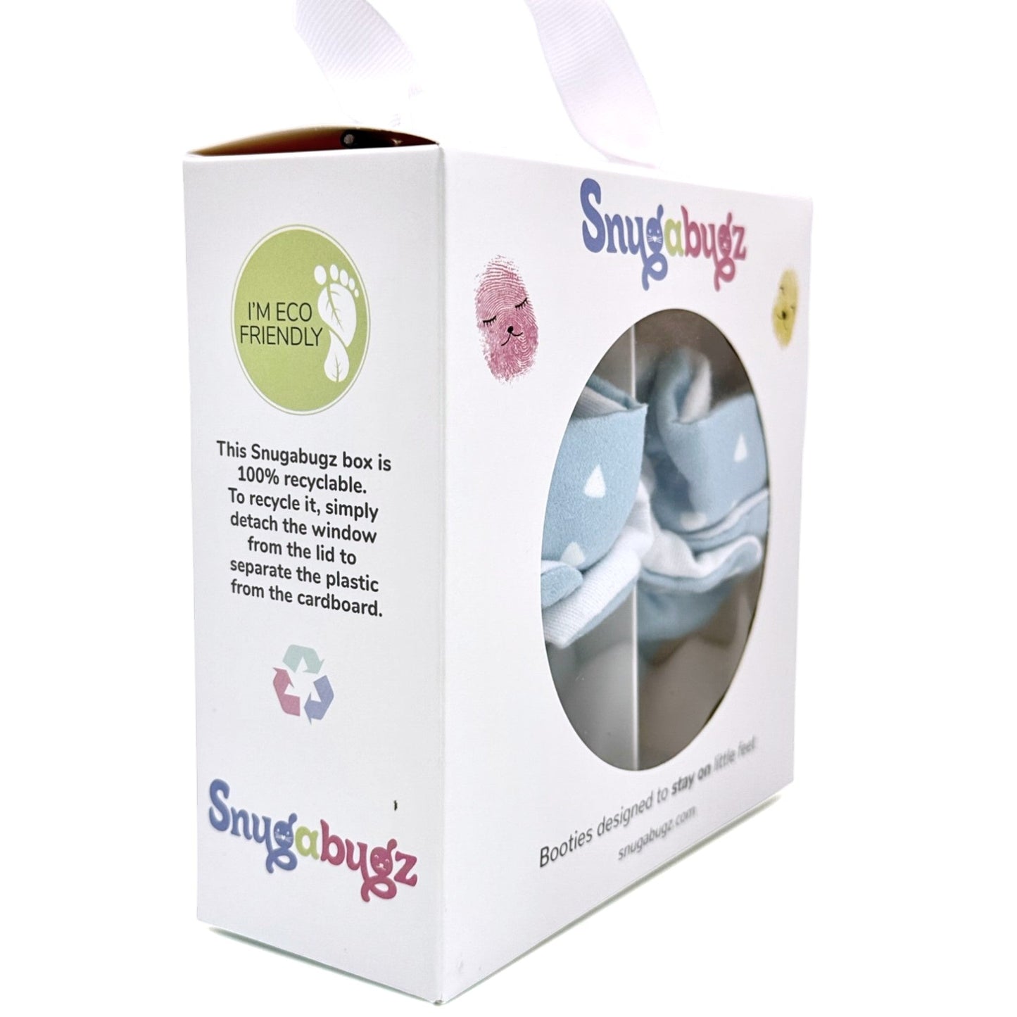 Blue - Stay On Baby Booties With Non-Slip Soles | Snugabugz