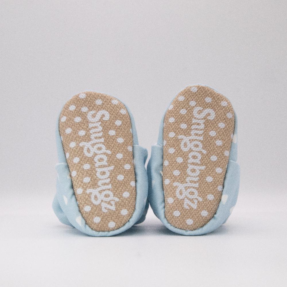 Blue - Stay On Baby Booties With Non-Slip Soles | Snugabugz