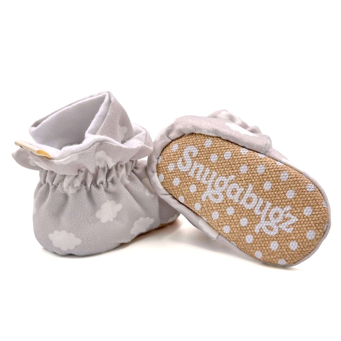 Grey Neutral - Stay On Baby Booties With Non-Slip Soles | Snugabugz