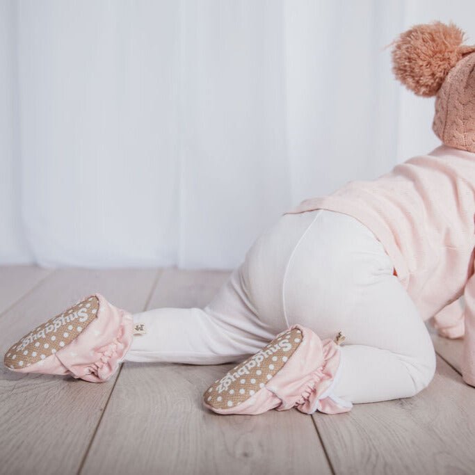 Pink - Baby Booties That Stay-On With Non-Slip Soles | Snugabugz