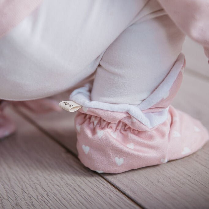 Pink - Baby Booties That Stay-On With Non-Slip Soles | Snugabugz