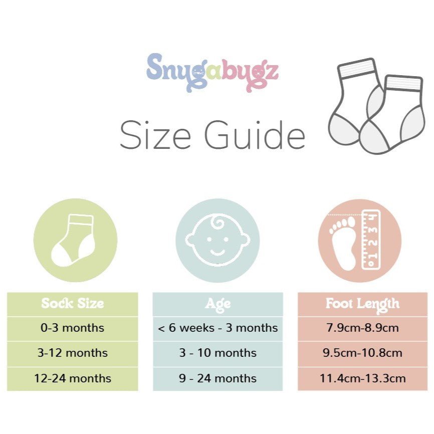 Snugabugz | White Baby Socks That Stay On With Non-Slip Soles - 5 Pack Gift Box
