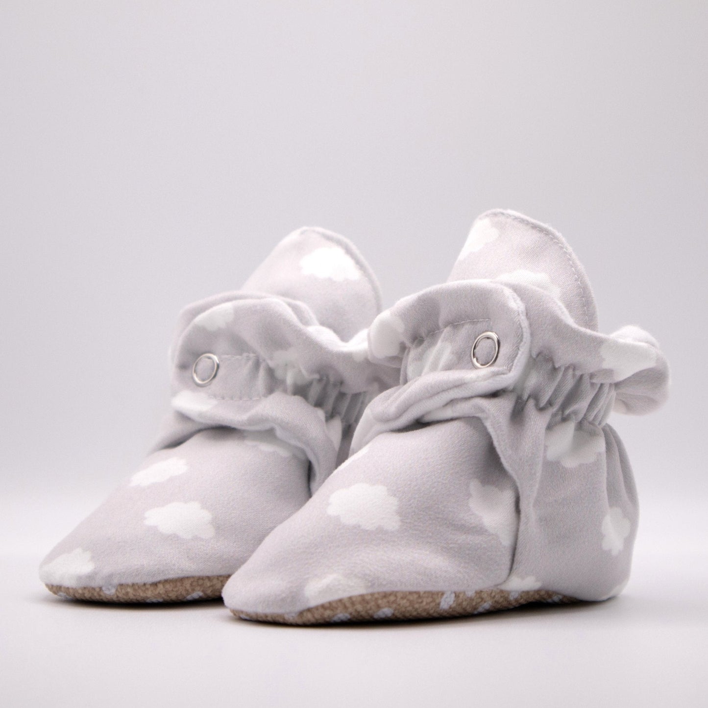Grey Neutral - Stay On Baby Booties With Non-Slip Soles | Snugabugz