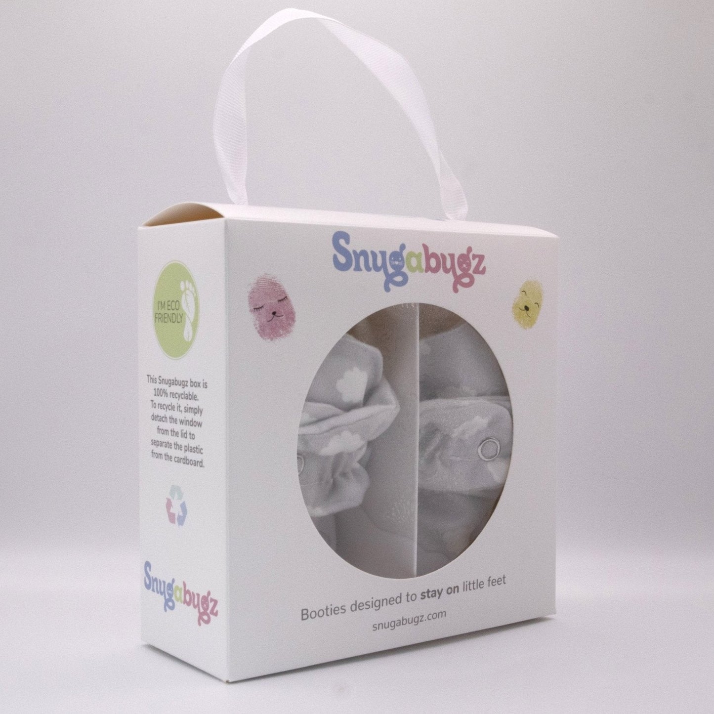 Grey Neutral - Stay On Baby Booties With Non-Slip Soles | Snugabugz