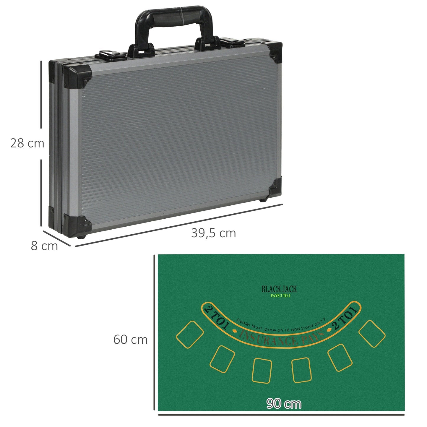 SPORTNOW Poker Case, Complete Set with 400 Chips and Accessories