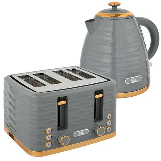 Breakfast Set: Kettle and Toaster-  Grey