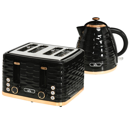 Kettle and Toaster Set: Black