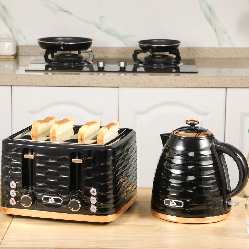 Kettle and Toaster Set: Black