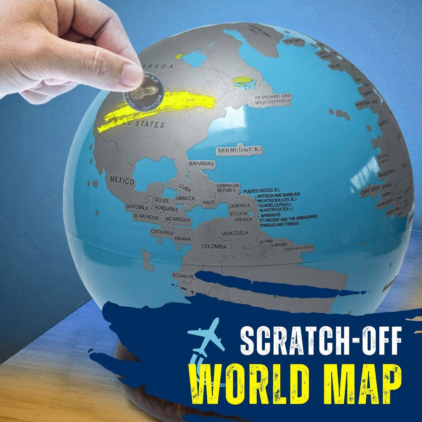 Globe Trotter Light-Up LED Scratch Off World Map