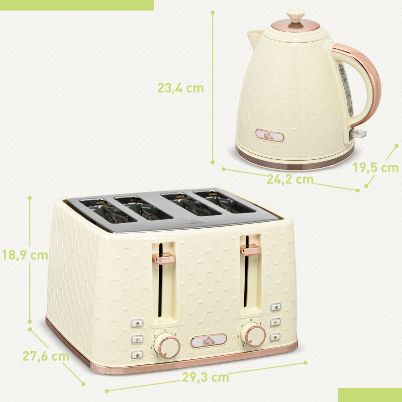 Kettle and Toaster Set Beige