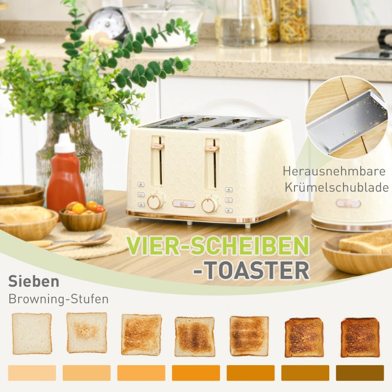 Kettle and Toaster Set Beige