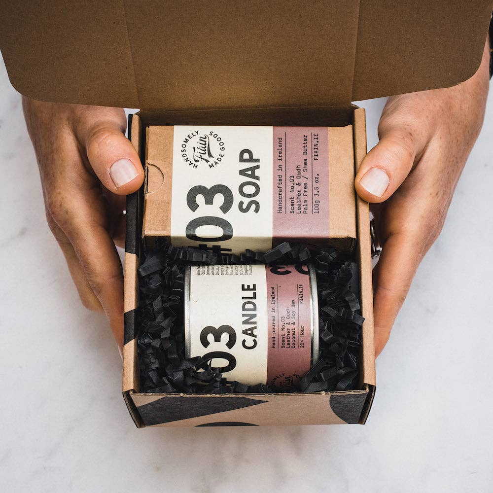 Candle & Soap Gift Set | Mini: 03 | Leather & Oudh