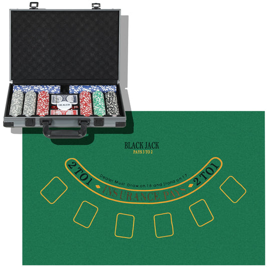SPORTNOW Poker Case, Complete Set with 400 Chips and Accessories